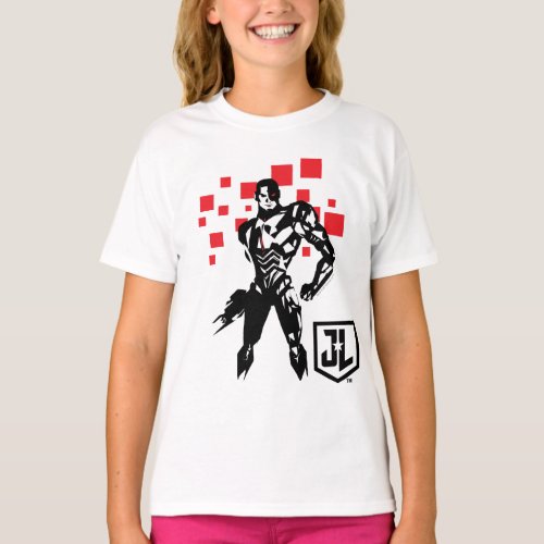 Justice League  Cyborg Digital Noir Pop Art T_Shirt