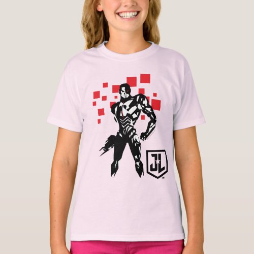 Justice League  Cyborg Digital Noir Pop Art T_Shirt