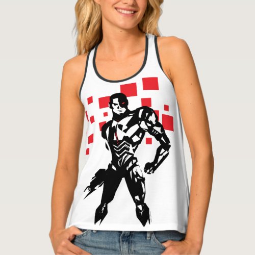 Justice League  Cyborg Digital Noir Pop Art Tank Top