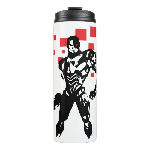 Justice League  Cyborg Digital Noir Pop Art Thermal Tumbler