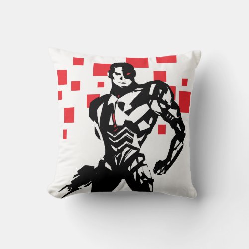 Justice League  Cyborg Digital Noir Pop Art Throw Pillow