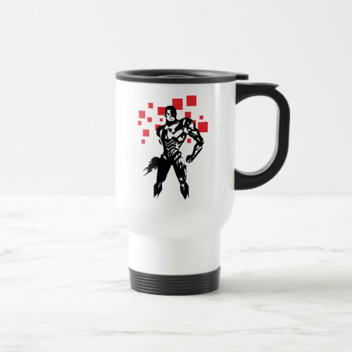 Justice League  Cyborg Digital Noir Pop Art Travel Mug