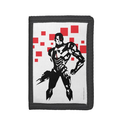 Justice League  Cyborg Digital Noir Pop Art Trifold Wallet