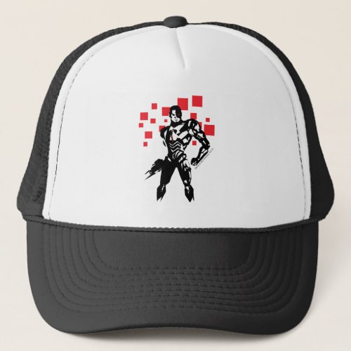 Justice League  Cyborg Digital Noir Pop Art Trucker Hat