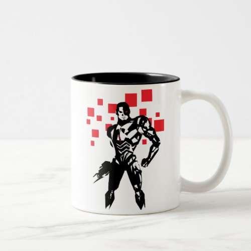 Justice League  Cyborg Digital Noir Pop Art Two_Tone Coffee Mug