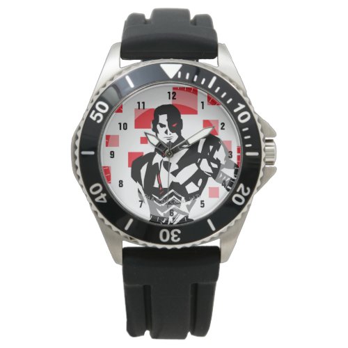 Justice League  Cyborg Digital Noir Pop Art Watch