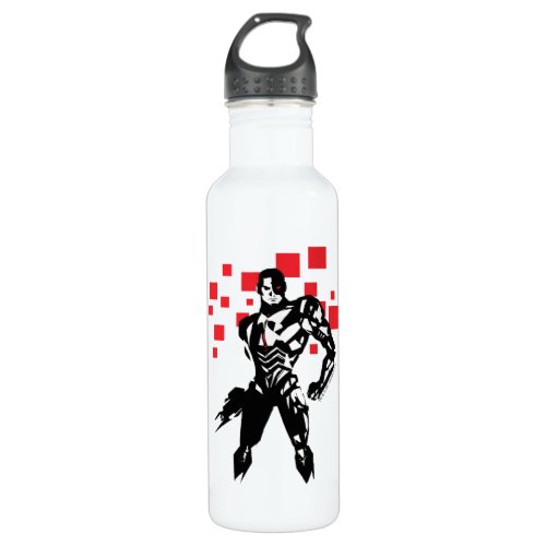 Justice League  Cyborg Digital Noir Pop Art Water Bottle