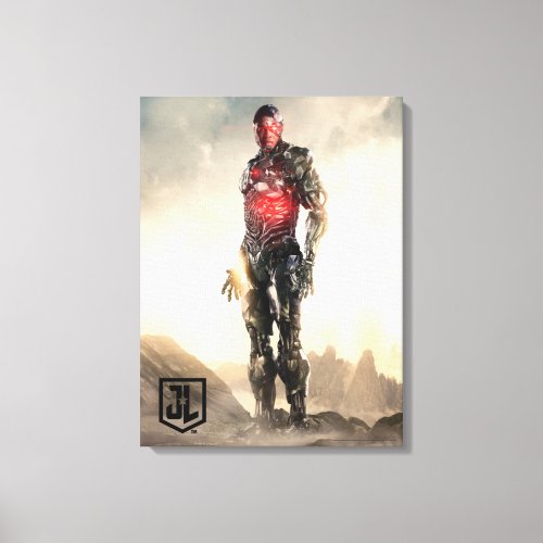 Justice League  Cyborg On Battlefield Canvas Print
