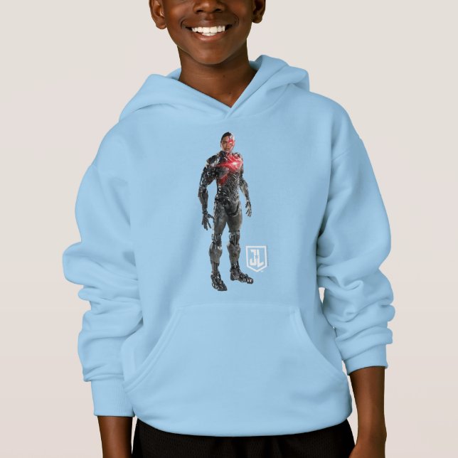Justice League | Cyborg On Battlefield Hoodie (Front)