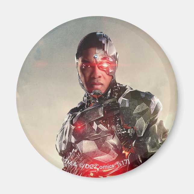 Justice League | Cyborg On Battlefield Magnet (Front)