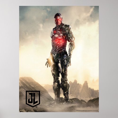 Justice League  Cyborg On Battlefield Poster