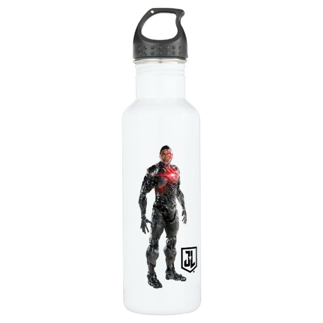 Justice League | Cyborg On Battlefield Stainless Steel Water Bottle (Front)