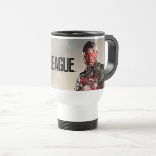 Justice League  Cyborg On Battlefield Travel Mug