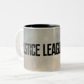 Justice League | Cyborg On Battlefield Two-Tone Coffee Mug (Front Left)