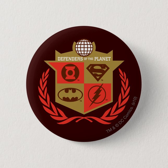 Justice League Defenders of the Planet Pinback Button (Front)