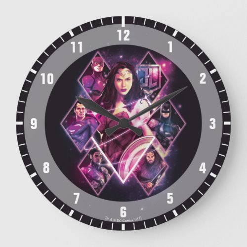 Justice League  Diamond Galactic Group Panels Large Clock