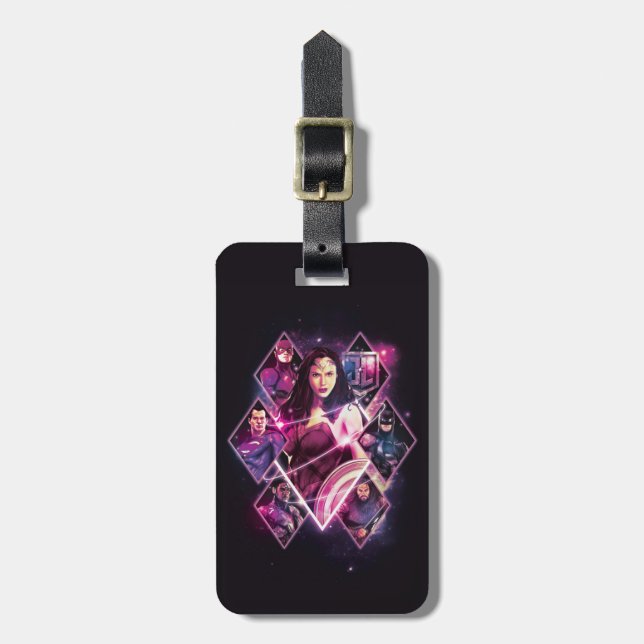 Justice League | Diamond Galactic Group Panels Luggage Tag (Front Vertical)