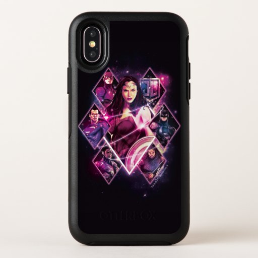 Justice League | Diamond Galactic Group Panels OtterBox Symmetry iPhone X Case