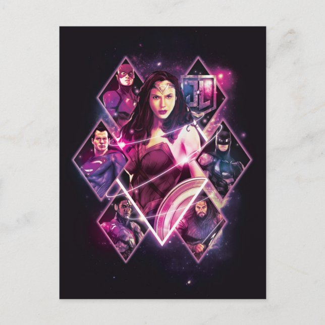 Justice League | Diamond Galactic Group Panels Postcard (Front)