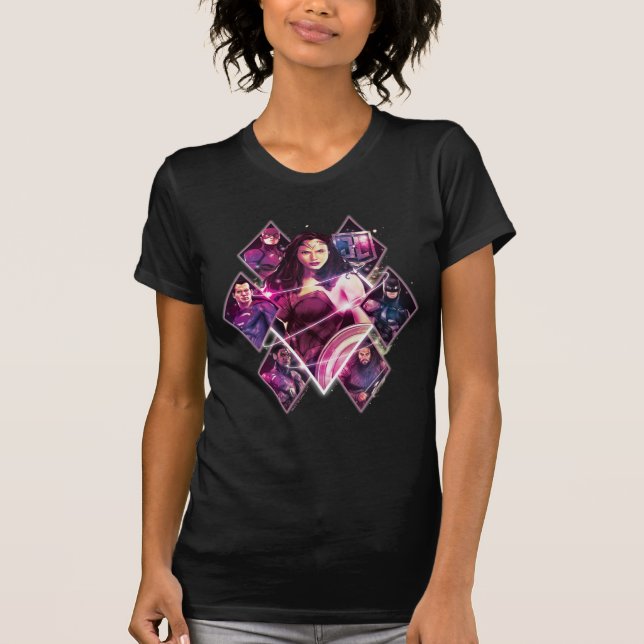 Justice League | Diamond Galactic Group Panels T-Shirt (Front)