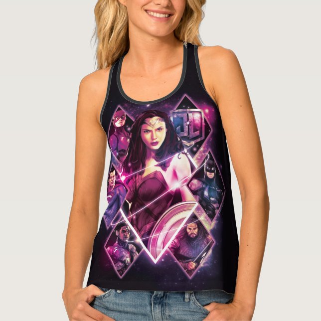 Justice League | Diamond Galactic Group Panels Tank Top (Front)