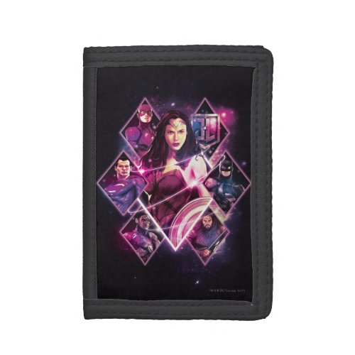 Justice League  Diamond Galactic Group Panels Trifold Wallet