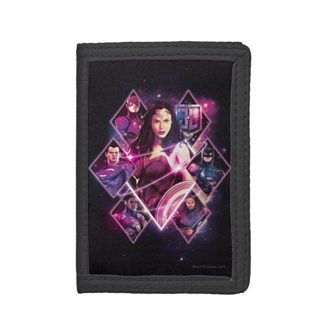 Justice League | Diamond Galactic Group Panels Trifold Wallet (Front Vertical)