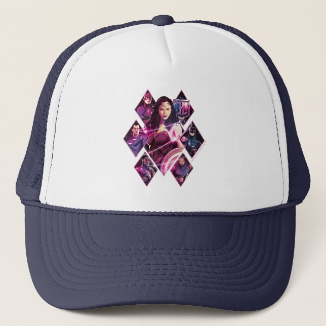 Justice League | Diamond Galactic Group Panels Trucker Hat (Front)