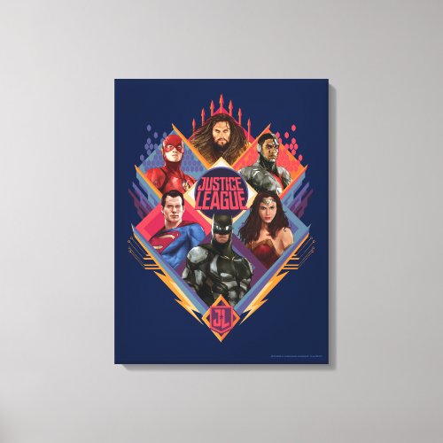 Justice League  Diamond Hatch Group Badge Canvas Print