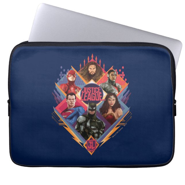 Justice League | Diamond Hatch Group Badge Laptop Sleeve (Front)