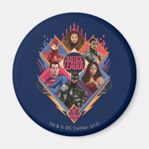 Justice League Diamond Hatch Group Badge Magnet