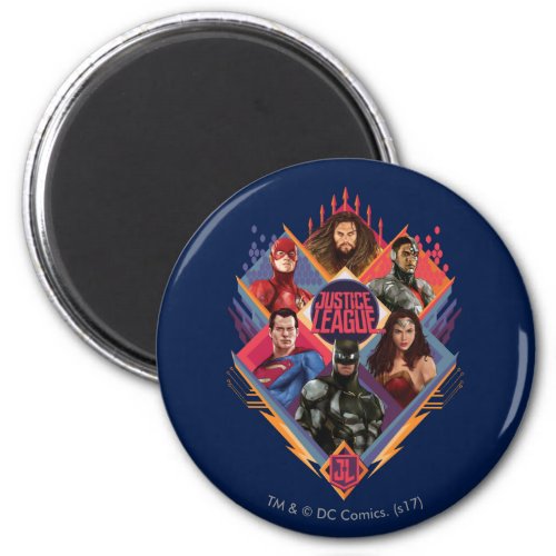 Justice League  Diamond Hatch Group Badge Magnet