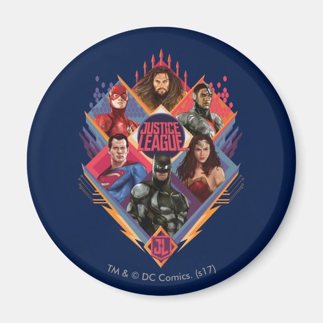 Justice League | Diamond Hatch Group Badge Magnet (Front)