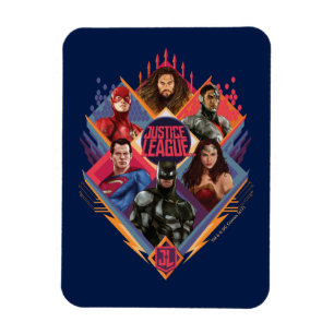 Justice League Diamond Hatch Group Badge Magnet