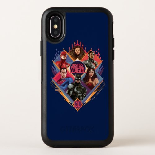 Justice League  Diamond Hatch Group Badge OtterBox Symmetry iPhone X Case