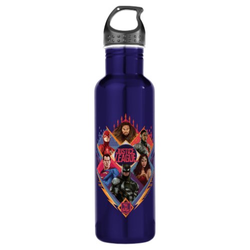 Justice League  Diamond Hatch Group Badge Stainless Steel Water Bottle