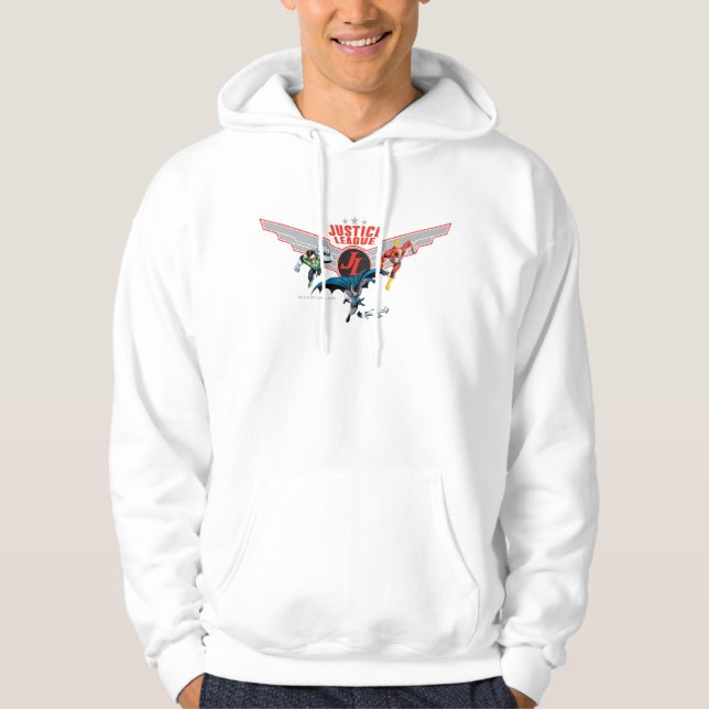 Justice League Flying Air Badge and Heroes Hoodie (Front)
