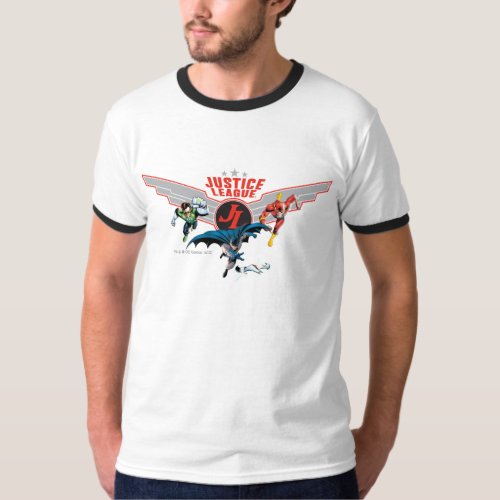 Justice League Flying Air Badge and Heroes T_Shirt