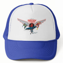 Justice League Flying Air Badge and Heroes Trucker Hat