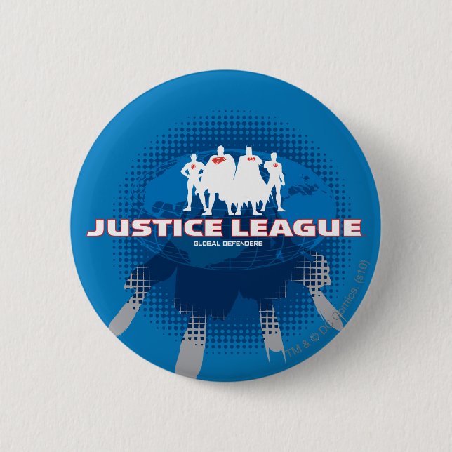 Justice League Global Defenders Pinback Button (Front)