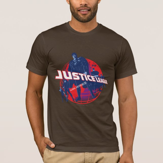 Justice League Global Heroes  and Globe T-Shirt (Front)