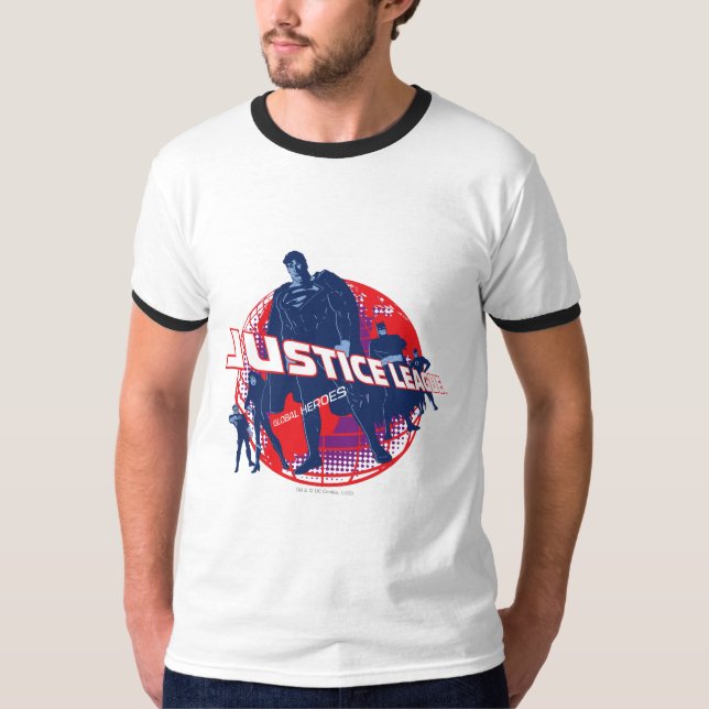Justice League Global Heroes  and Globe T-Shirt (Front)