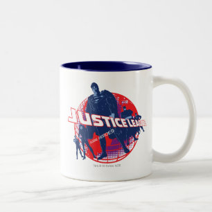 Justice League Global Heroes  and Globe Two-Tone Coffee Mug