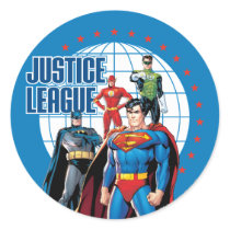 Justice League Global Heroes Classic Round Sticker