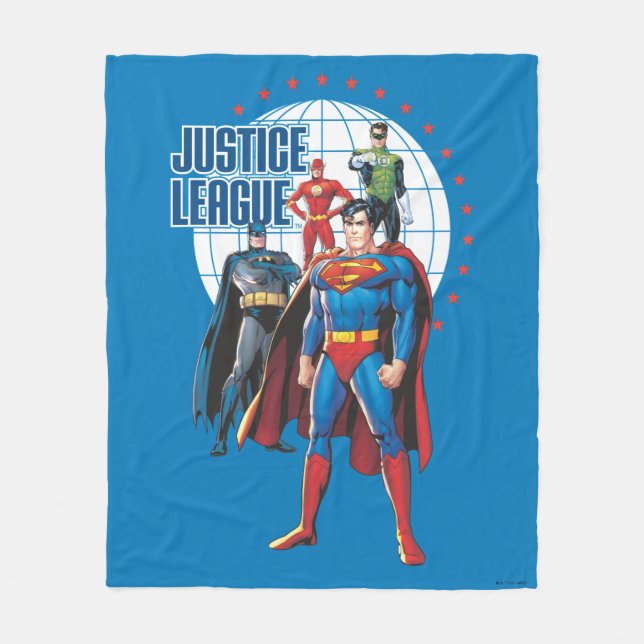 Justice League Global Heroes Fleece Blanket (Front)