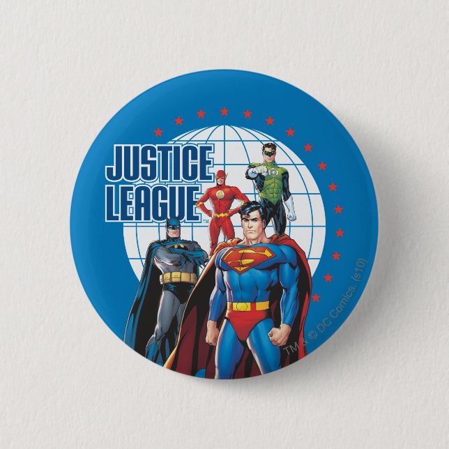 Justice League Global Heroes Pinback Button (Front)