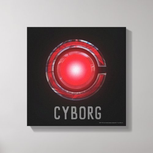 Justice League  Glowing Cyborg Symbol Canvas Print