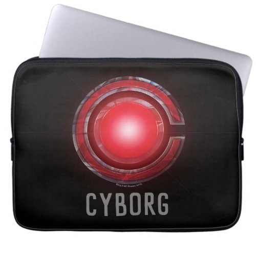 Justice League  Glowing Cyborg Symbol Laptop Sleeve