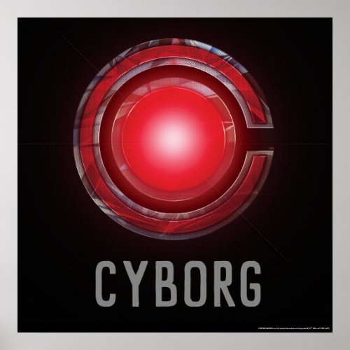 Justice League  Glowing Cyborg Symbol Poster