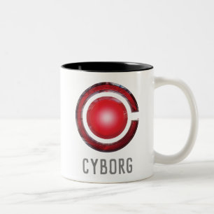 Justice League   Glowing Cyborg Symbol Two-Tone Coffee Mug